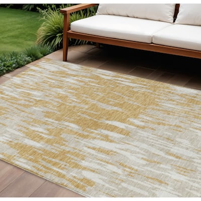 HomeRoots Abstract Transitional Rectangle Outdoor Rug
