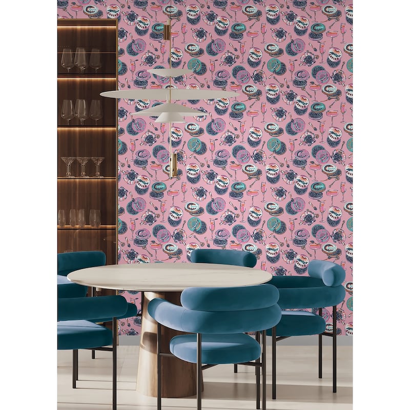 Champagne and Caviar Pink Peel and Stick Wallpaper