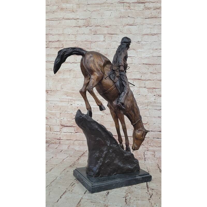 Mountain Man Frederic Remington Native American Indian Bronze Statue Sculpture 21 Inches X 17 Inches