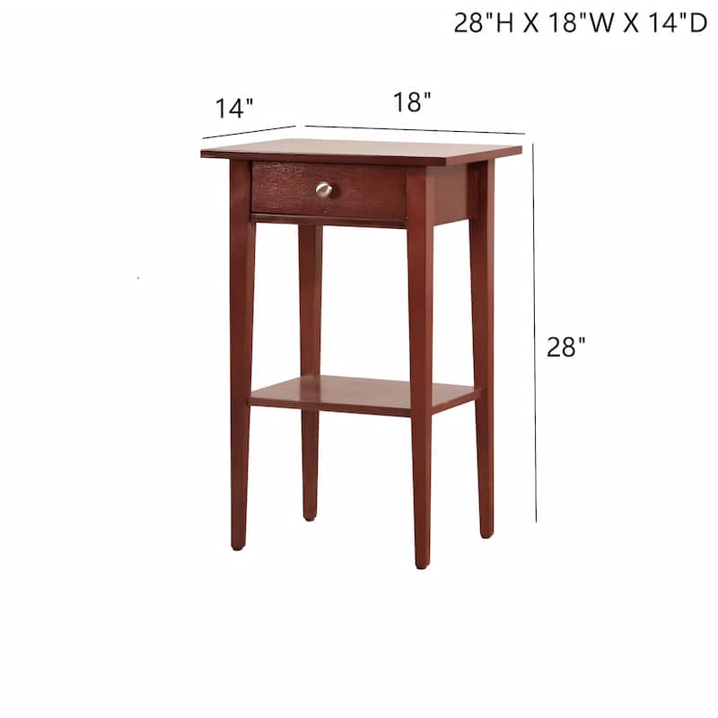 Compact Cherry Finish Nightstand with Spacious Drawer