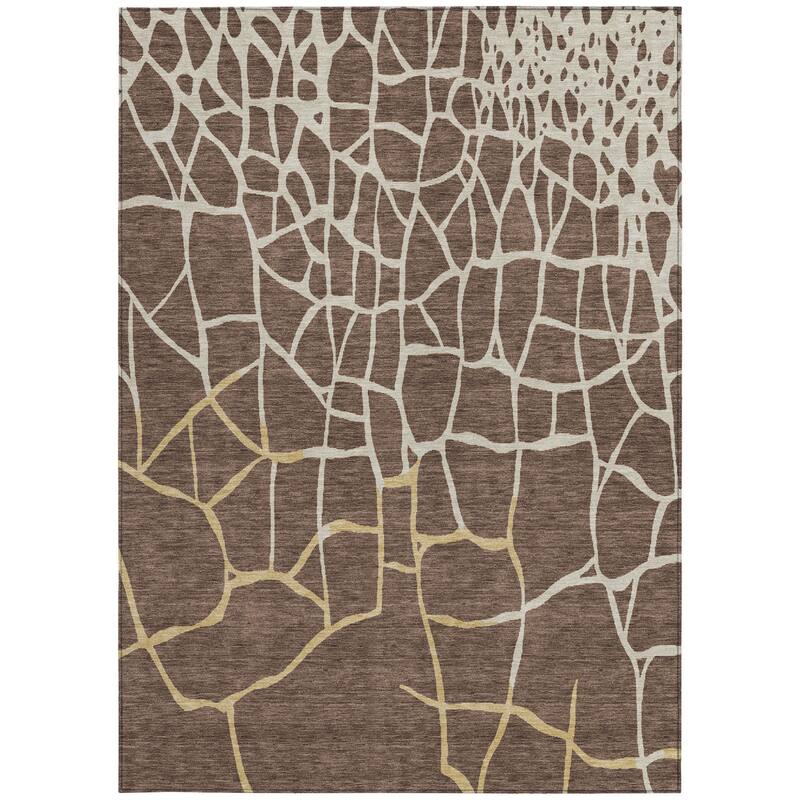HomeRoots Abstract Transitional Rectangle Outdoor Rug