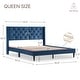 preview thumbnail 72 of 70, Spruce & Spring Eleanor Upholstered Platform Bed Frame with Vertical Stripe Headboard