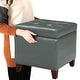 preview thumbnail 5 of 13, Adeco Bonded Leather Storage Ottoman Square Tufted Cube Footstool