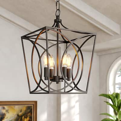 Modern Geometric Metal Pendant Light with Adjustable 60" Chain