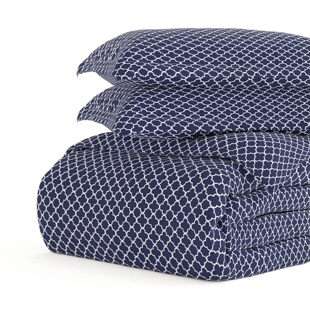 Becky Cameron Quatrefoil 3-piece Duvet Cover Set