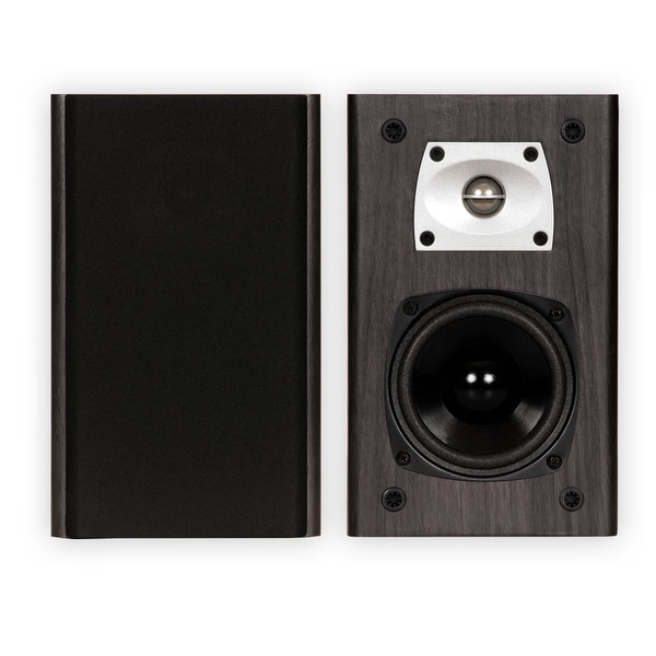 Theater Solutions B1 Black Bookshelf Speakers Surround Home Theater Speaker Pair