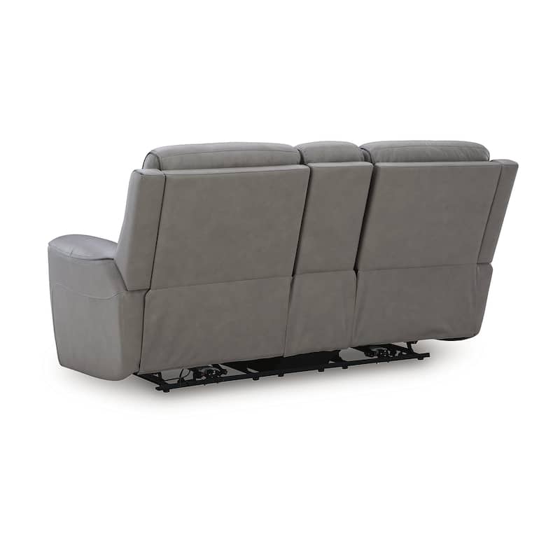 Signature Design by Ashley 5Z-Relaxation Coin Gray Reclining Loveseat with Console - 78"W x 41"D x 43"H