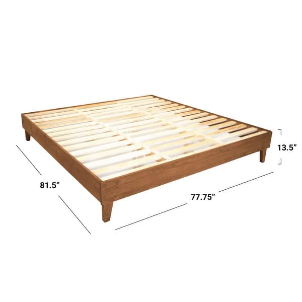 dimension image slide 26 of 30, Kotter Home Solid Wood Mid-century Modern Platform Bed