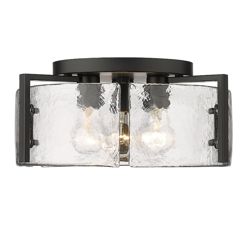 Golden Lighting Aenon 3-light Flush Mount in Matte Black