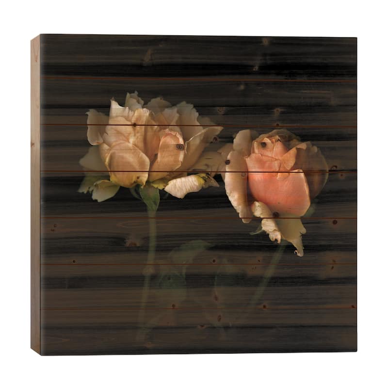 La Vie En Rose Print On Wood by Magda Indigo - Multi-Color - 26x26x1.5