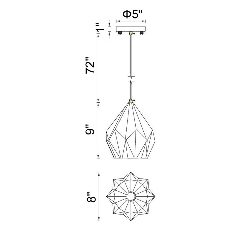 Oxide 1 Light 8in Black & Copper Down Mini Pendant - Black/Copper