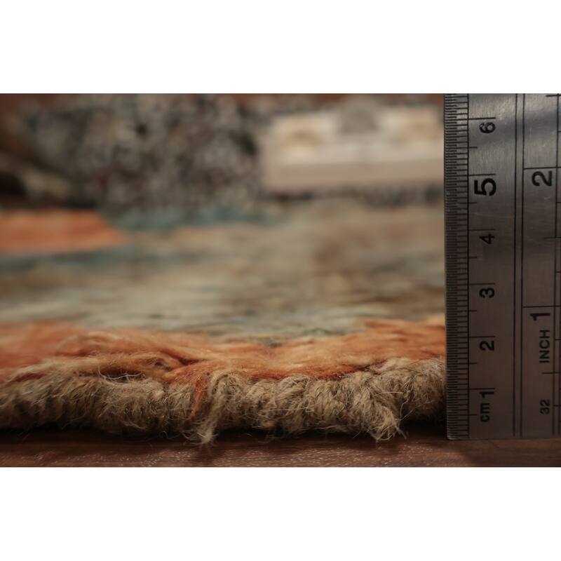 Hand Knotted Oriental 100% Wool Carpet Modern Tribal Brown Moroccan Area Rug - 10' 2'' X 7' 11''