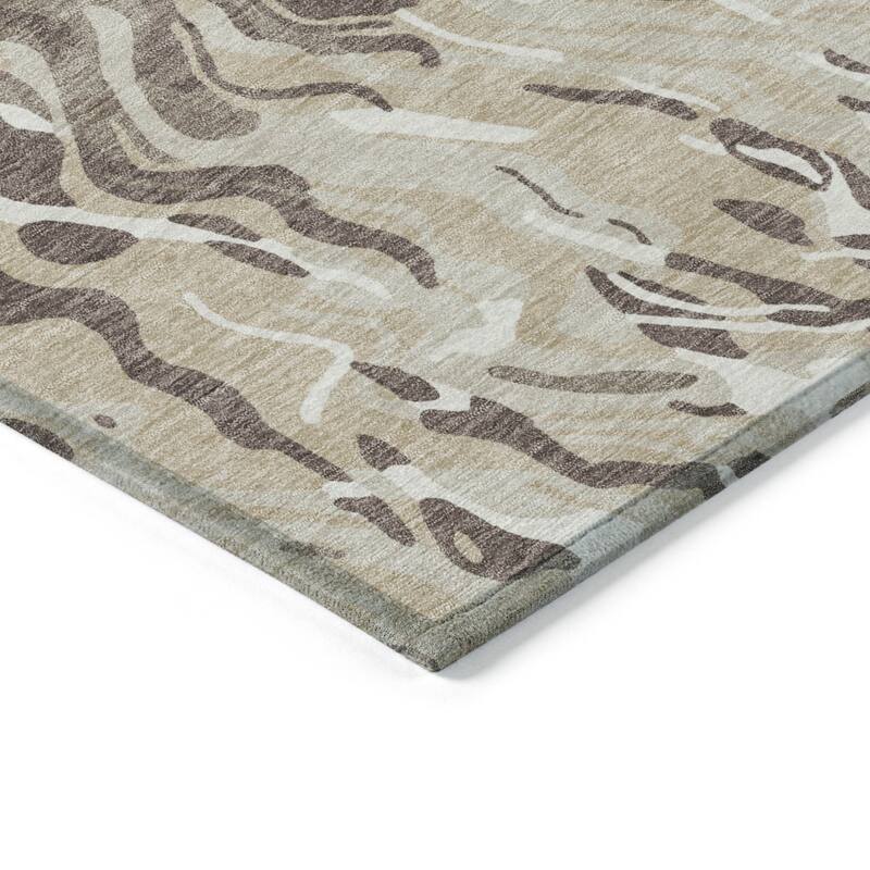 HomeRoots Abstract Transitional Rectangle Outdoor Rug