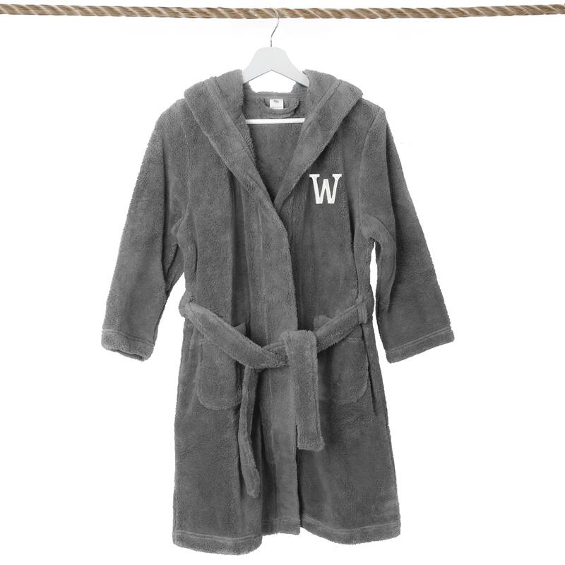 Sweet Kids 100% Polyester SUPER PLUSH Double Brushed Hooded Bathrobe with White Bookman Monogram