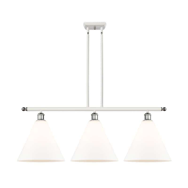 Innovations Lighting 516-3I-14-39 Berkshire Linear Berkshire 3 Light - White and Polished Chrome / Matte White