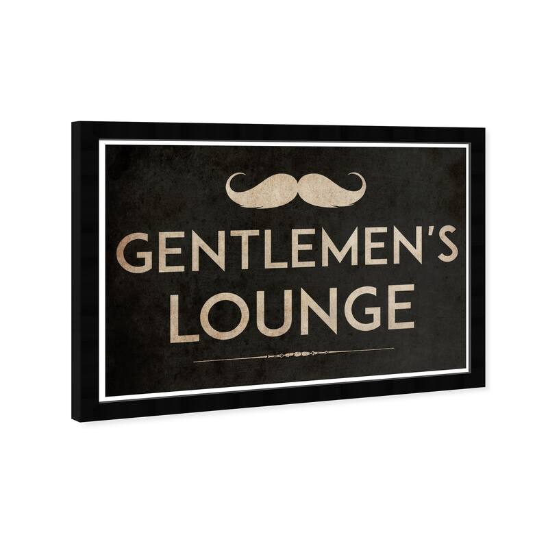 Gentlemen's Lounge TJX Modern Gold Framed Wall Art Print for Man Cave