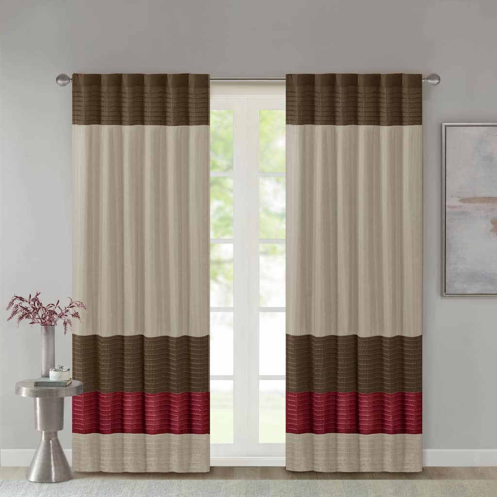 Madison Park Tradewinds Polyoni Pintuck Single Curtain Panel - 50 X 84