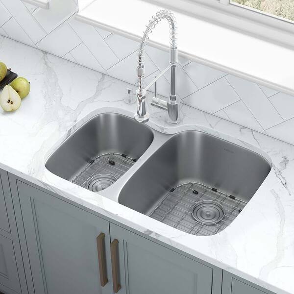 Ruvati 29-inch Undermount 40/60 Double Bowl 16 Gauge ...