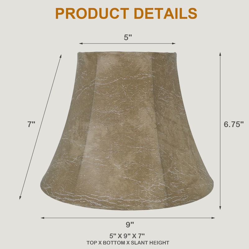 Farmhouse Leather Bell Lampshade, 9" to 16" Bottom Size