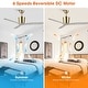 preview thumbnail 8 of 13, 54" Modern Gold Solid Wood Indoor Ceiling Fan with Remote and 6-Speed DC Motor