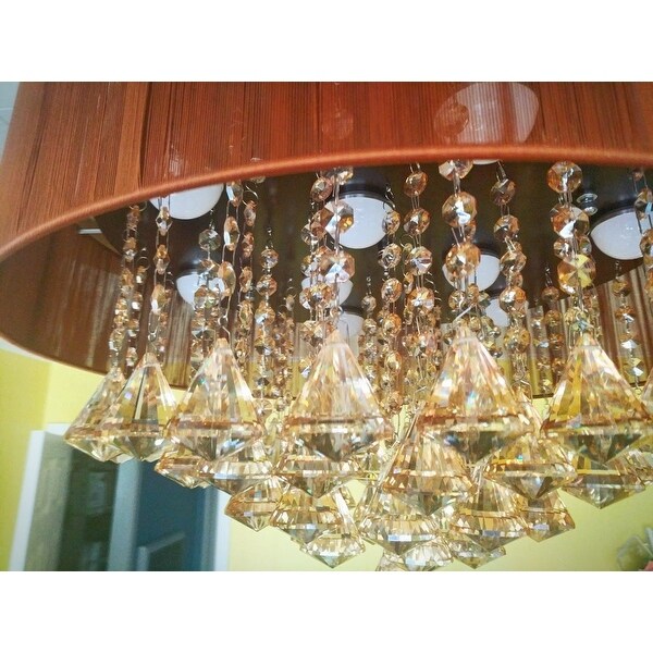 Modern 46 Inch Foldable 4 Blades Led Ceiling Fans Crystal Chandelier Overstock 18909768