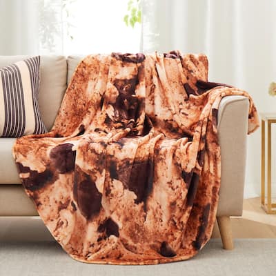 Kids' and Adult Halloween Food Throw Blanket, Microfiber Funny Food Blanket for Home or Dorm Decor