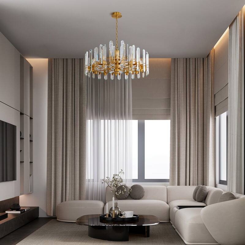 KAYLA 54in Modern Luxury Crystal Chandelier Lighting - LED Ceiling Light Fixture