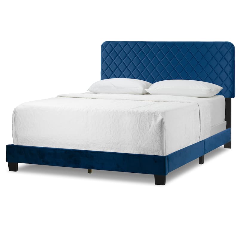 Aurum Fabric Queen Bed with Decorative Stitching