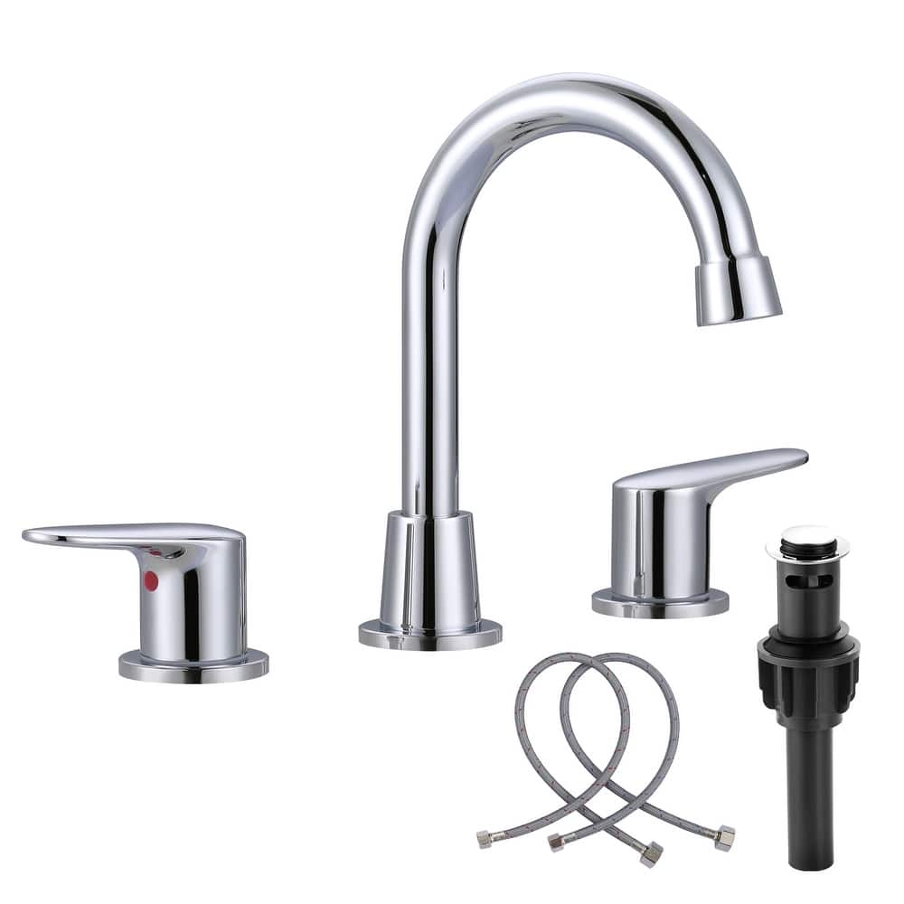 WOWOW 8 in. Widespread Bathroom Sink Faucet with Pop-Up Drain