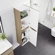 preview thumbnail 4 of 6, Eviva Smile 16"W x 15"D x 75"H White Oak Wall-Mounted Linen Cabinet