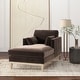 preview thumbnail 26 of 30, Knox 65" Modern Farmhouse Performance Velvet Chaise Lounge Chair Deep Brown Perfornamce Velvet