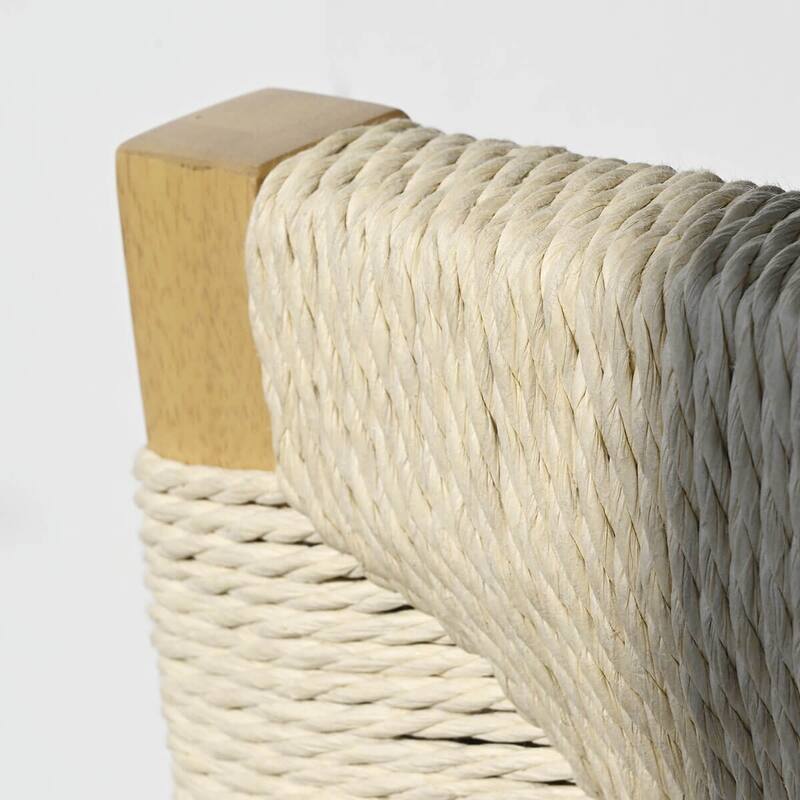 Woven Back Upholstered Seat Dining Chair(Set of 2)