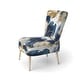preview thumbnail 24 of 25, Designart "Abstract Pattern With Blue & Golden II" Upholstered Abstract Accent Chair and Modern Arm Chair