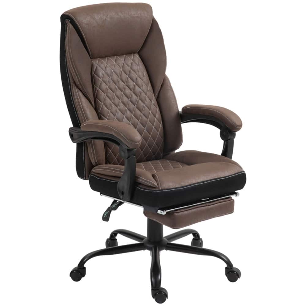 Microfiber Reclining Office Chair with Footrest and Headrest - 24.4" W x 26.4" D x 44.1" -47.2" H