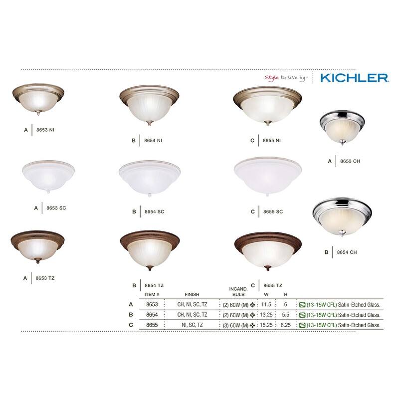Kichler Hastings 3 Light 15" Wide Flush Mount Ceiling Fixture