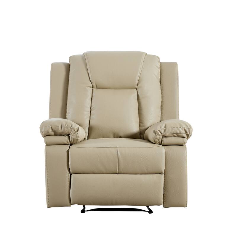 Bonded Leather Recliner Chair - Beige