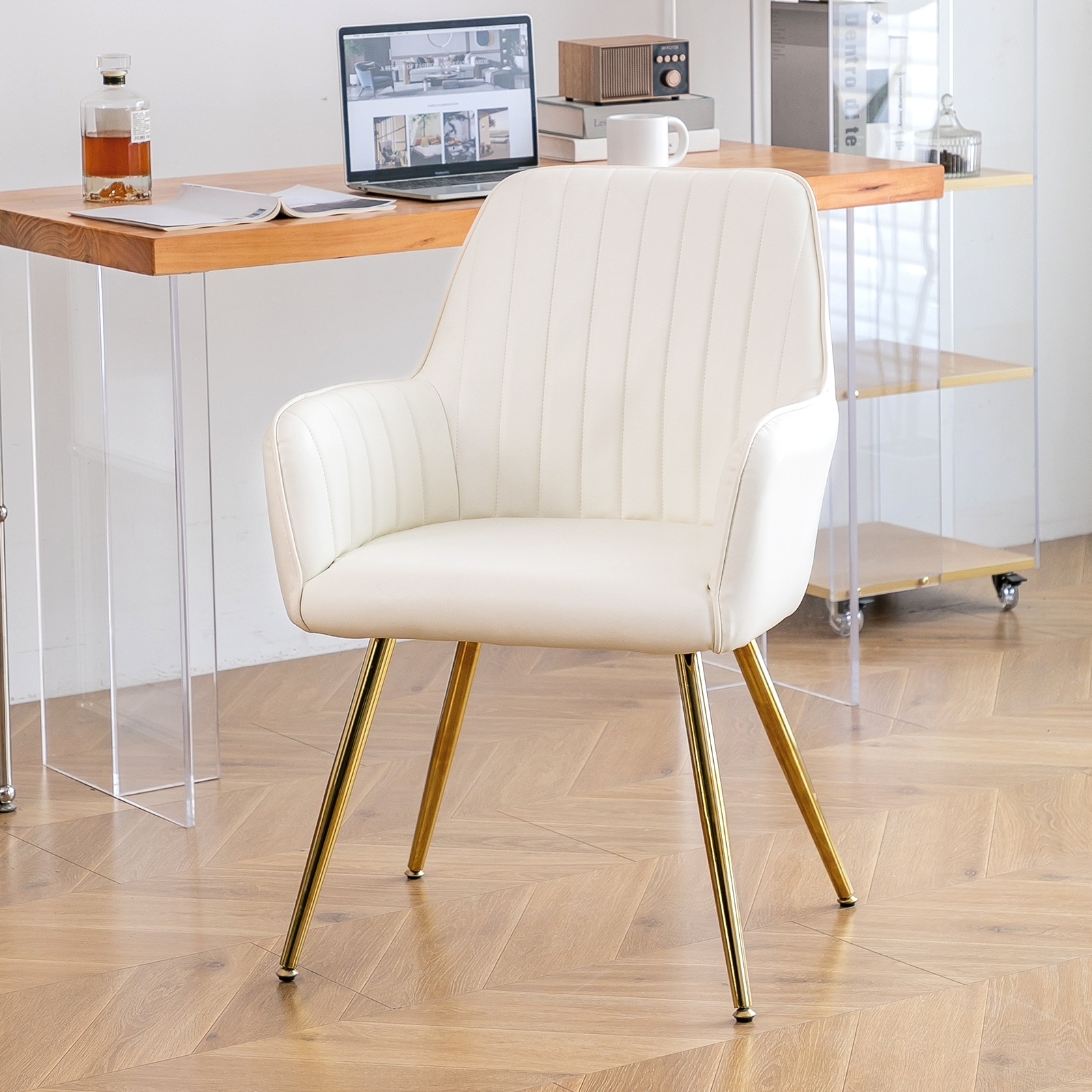 Leather Dining Chair Set of 2 Side Chair Vanity Chair Coffee Chair Office Chair Accent Chair Upholstered Chair