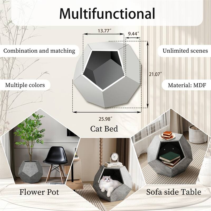 25.98'' Modern Sofa Side Table, MDF Multifunctional Furniture