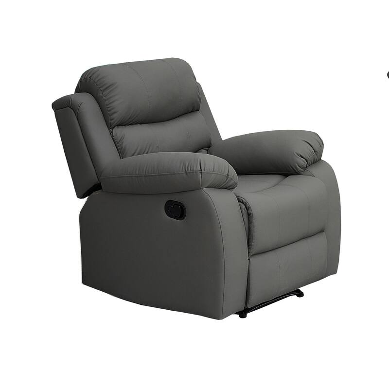 Selena Vinyl 3-Position Comfort Reclining Chair - Grey