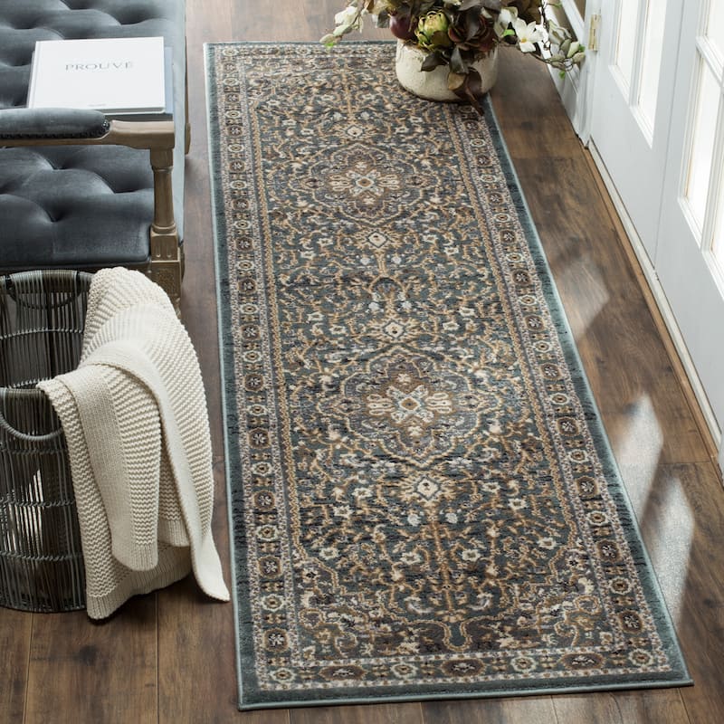 SAFAVIEH Lyndhurst Ledja Traditional Oriental Rug - 2'3" x 12' Runner - Teal/Grey - Runner