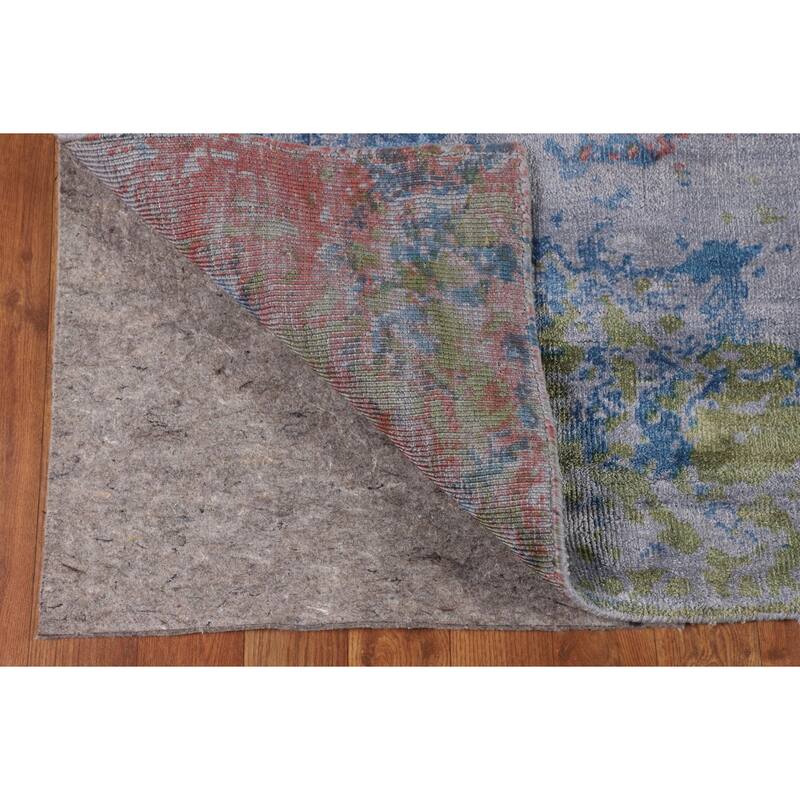 Contemporary Abstract Area Rug Handmade Oriental Wool Carpet - 6'0" X 7'9"