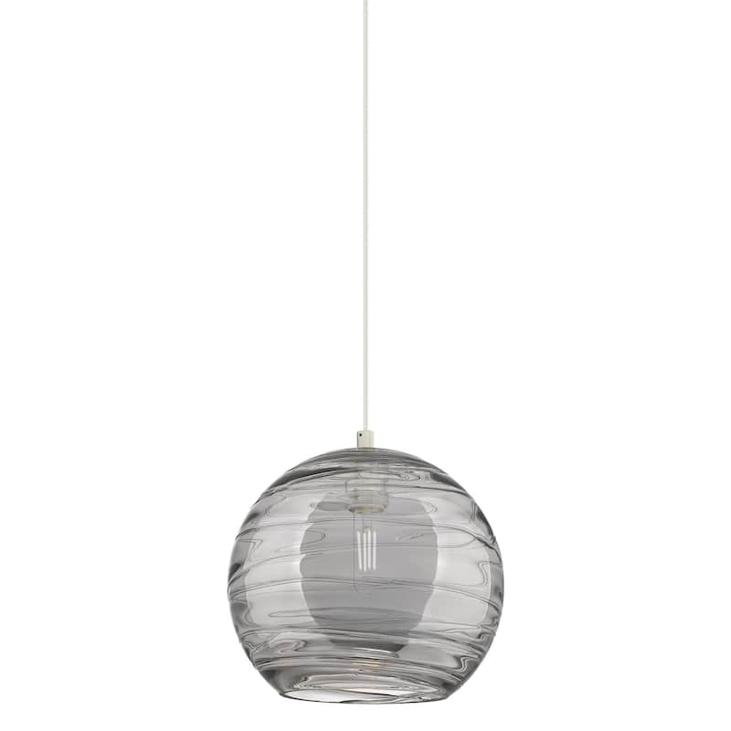 Innovations Lighting 434-1P-10-10 Crown Point Pendant Crown Point 10" - Polished Nickel / Light Smoke Deco Swirl