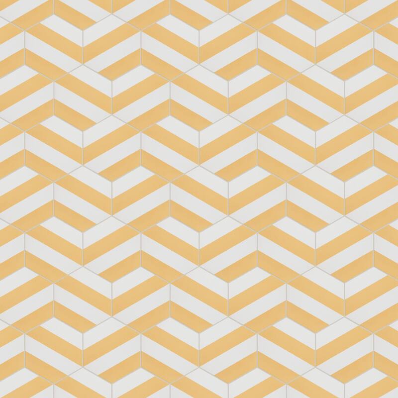 Merola Tile Porto Capri Hex Dandelion 8-5/8" x 9-7/8" Porcelain Floor and Wall Tile