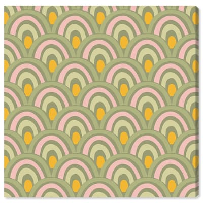 Wynwood Studio Canvas Abstract Hello Dear Garden Green and Light Pink Wall Art Canvas Print