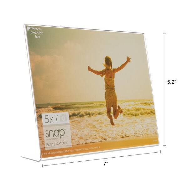 Clear Acrylic Self Standing Landscape Tabletop Picture Frames, Set of