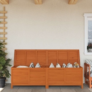 vidaXL Patio Storage Box with Lid for Outdoor Garden Furniture Solid Wood Fir