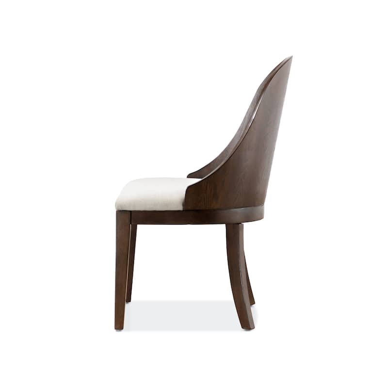 Furniture of America Liora Modern Dark Walnut Solid Wood Dining Chairs (Set of 2)
