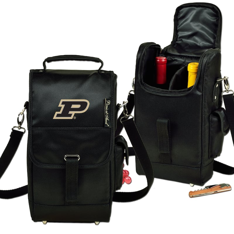 NCAA Purdue Boilermakers Two Bottle Wine Tote w/Corkscrew