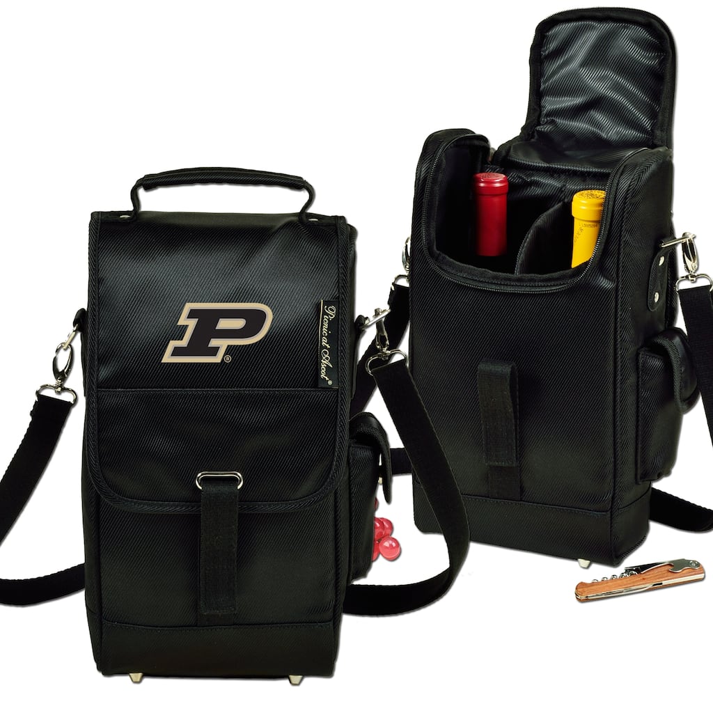 NCAA Purdue Boilermakers Two Bottle Wine Tote w/Corkscrew