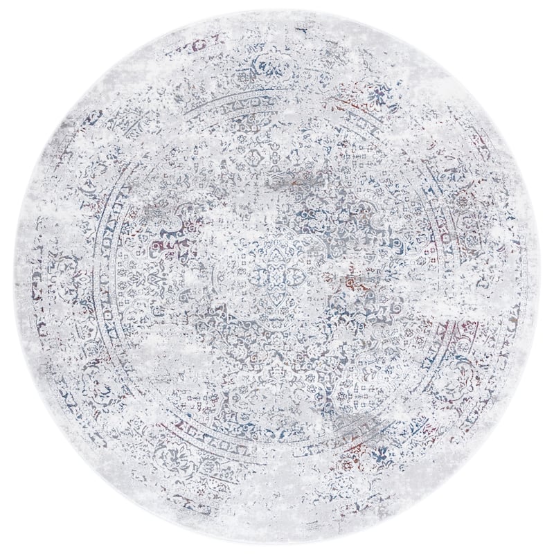 SAFAVIEH Craft Hanka Modern Rug - 6'7" Round - Grey/Blue